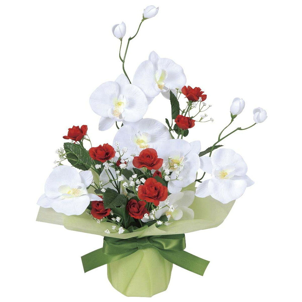 ブライトコチョウラン 64A30 W30×D20×H43cm【2024年版 人工観葉植物 光の楽園 造花 フェイク リビング 玄関 アートフラワー インテリアグリーン】