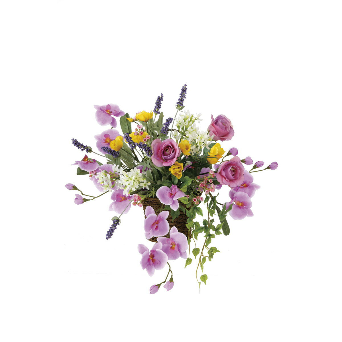 壁掛けスイートラベンダー 752H100 W50×D25×H60cm【2024年版 人工観葉植物 光の楽園 造花 フェイク リ..