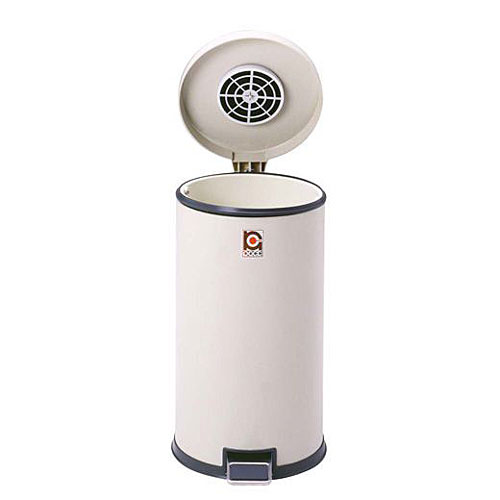 ダストパック 15L・アイボリー W28.2×D35×H48cm 容量約15L【丸形 スチール製ボディ ペタル式ふた付き 中容器付き 屋内用 業務用 ダストボックス トイレ 給湯室 事務所 オフィス ミヅシマ】