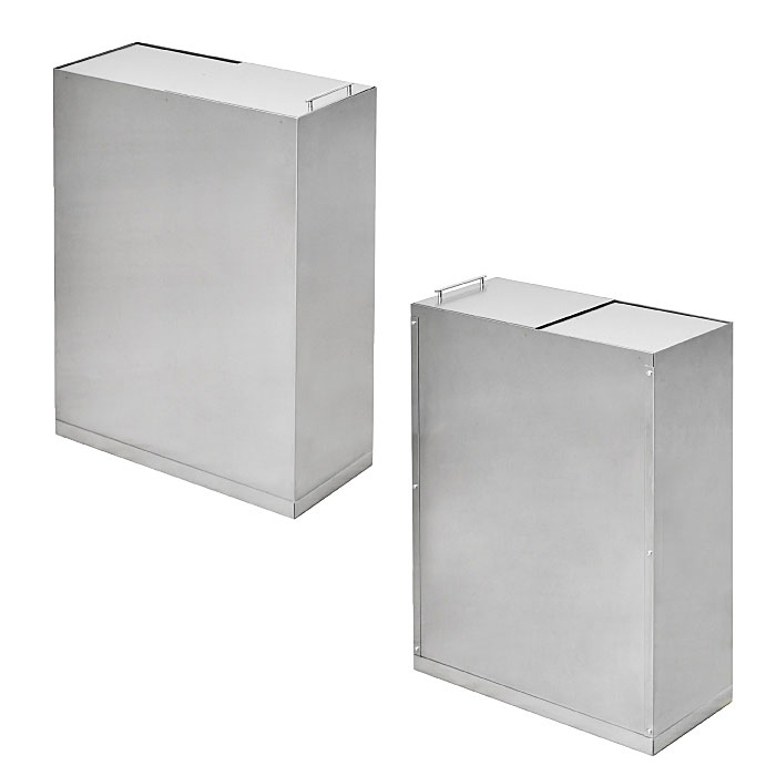 ステンレスダストボックス 45L袋用 2418 W44×D20.5×H60cm 容量約36L ゴミ袋45L用対応【日本製 足立製作所 ダストボックス 分別ゴミ箱 ステンレス製 屋内用 キッチン オフィス】