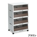 ペーパー分類ボックス 4段 W56.2×D38.3×H91.4cm DS1875044【キャスター付き 分別シール付き 古紙分別ボックス 屋内用 オフィス テラモト】