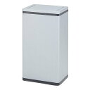 角型ロータリー屑入 Bライン 袋止め付 シルバーメタリック RSL-27B 容量約29.3L 幅329×奥行240×高さ600mm 【スチール製ボディ 回転ふた付き 業務用分別ゴミ箱 給湯室 ビル オフィス 事務所 ぶんぶく】(3)