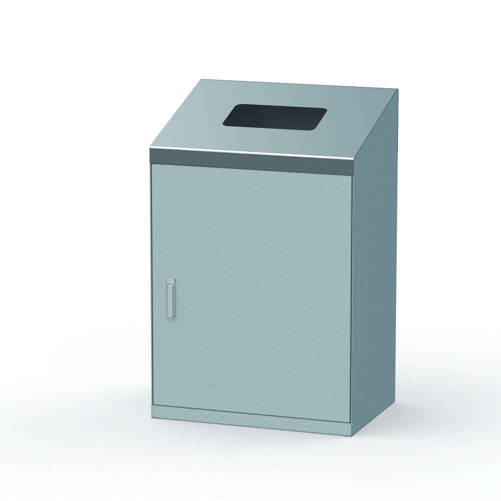 リサイクルトラッシュ NEO 90L シルバーメタリック RT-90-SV 容量約90L 幅650×奥行450×高さ1000mm 【中容器付き スチール製ボディ アジャスター付き 業務用分別ゴミ箱 ビル オフィス ぶんぶく】