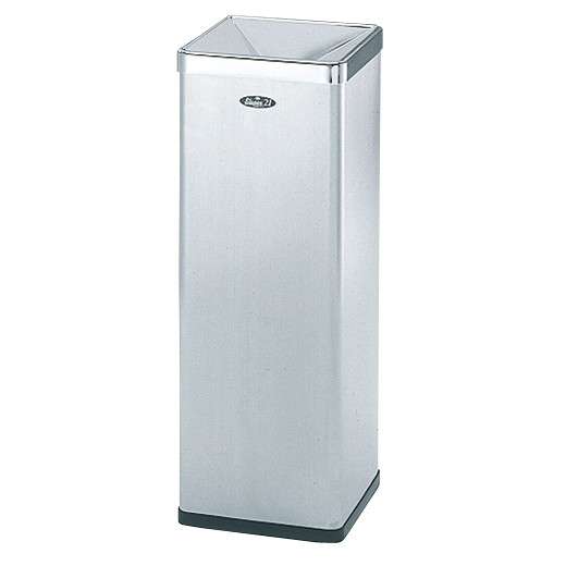 スモーキングスタンド 廉価タイプ(角胴) SS-Z-40 約1.7L 幅218×奥行218×高さ600mm【灰受皿付き ステン..