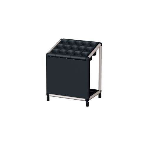 スリーブ式アンブレラスタンド 幕板付(SBK) 15本用 サテンブラック US-Z-SLV15SBKC-BK 幅405×奥行305×高さ503mm 【水受皿付き ステンレス製フレーム スチール製目隠し付き アジャスター付き 業務用鍵無し傘立て ビル オフィス 事務所 ぶんぶく】