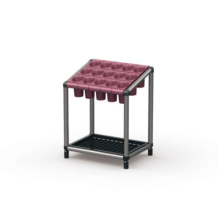 スリーブ式アンブレラスタンド 15本用 ワインレッド US-Z-SLV15-WIR 幅400×奥行305×高さ503mm 【水受皿付き ステンレス製フレーム アジャスター付き 業務用鍵無し傘立て ビル オフィス 事務所 ぶんぶく】