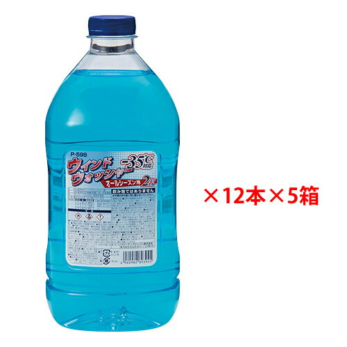 パワーアップジャパン Fウインドウォッシャー -35℃ 2L×12本×5箱 P598/P-598【ウインドウォッシャー液 凍結温度-35℃ 凍結温度マイナス35度 冬用 冬季用】