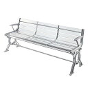 エアーベンチ LWE 背肘付 W180×D55×H72cm【背もたれ付き 肘置き付き アクリル製座面 スチール製フレーム 業務用ベンチ 屋外用 屋内用 屋外・屋...