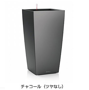 【松尾貿易】レチューザプレミアム キュービコ22(マットカラー：チャコール)底面灌水セット付き 幅22×奥行22×高さ41cm LE-3022C【輸入プランター ドイツ製 おしゃれ ホテル 水のやり過ぎ防止 水やり回数削減 長期間水やり不要 屋外 屋内 室内】
