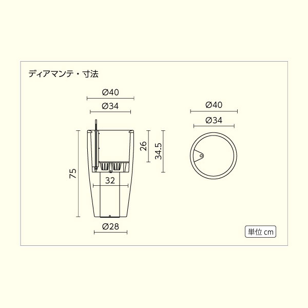 【松尾貿易】レチューザプレミアム ディアマンテ40(灌水セット付) LE-3240 幅40cm×奥行40cm×高さ75cm【輸入プランター ドイツ製 おしゃれ 輸入 長期間水やり不要 屋外 屋内 室内】 2