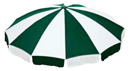 パラソルNSP-12/WG ホワイト+グリーン 直径212cm×高さ238cm(支柱直径32mm)【骨数12本 ベース無し パラソル 屋内 屋外 室内 ベランダ 高級輸入家具 ロフト 公園 エントランス リゾート ガーデン】