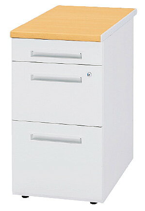 脇デスク(高さ720mm)B袖 50SNH-047B(A4×3段) 幅40cm×奥行70cm×高さ72cm【キャスター付き 鍵付き オフィスデスク 脇机 オフィスワゴン 事務所 生興】