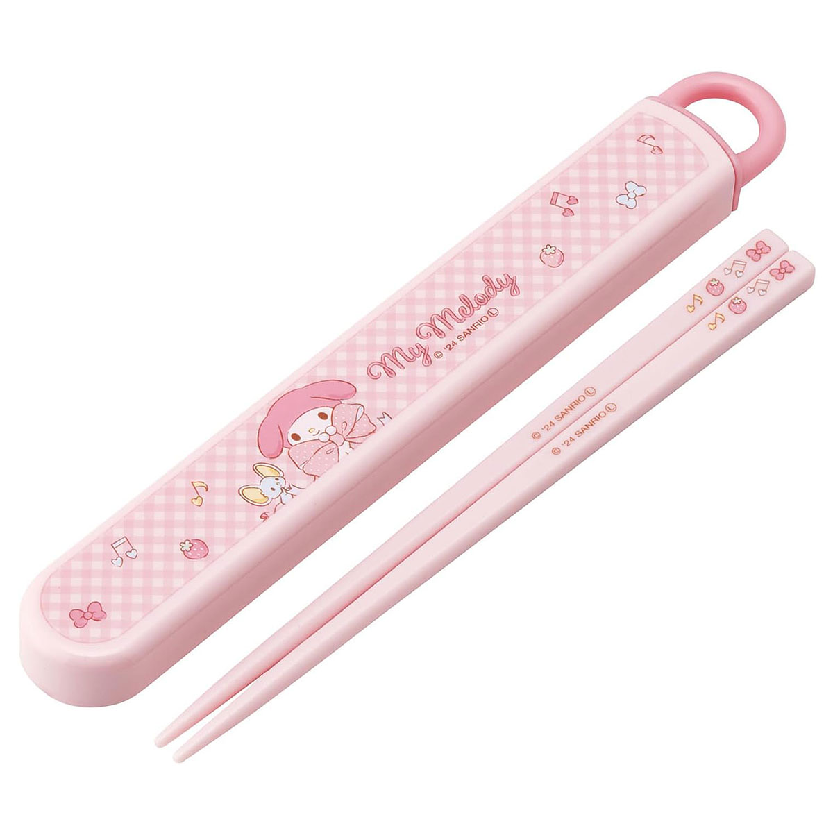 抗菌 食洗機対応スライド箸＆箸箱セット マイメロディ ABS2AMAG【お弁当用 箸 食洗機OK 小学校 低学年 ..