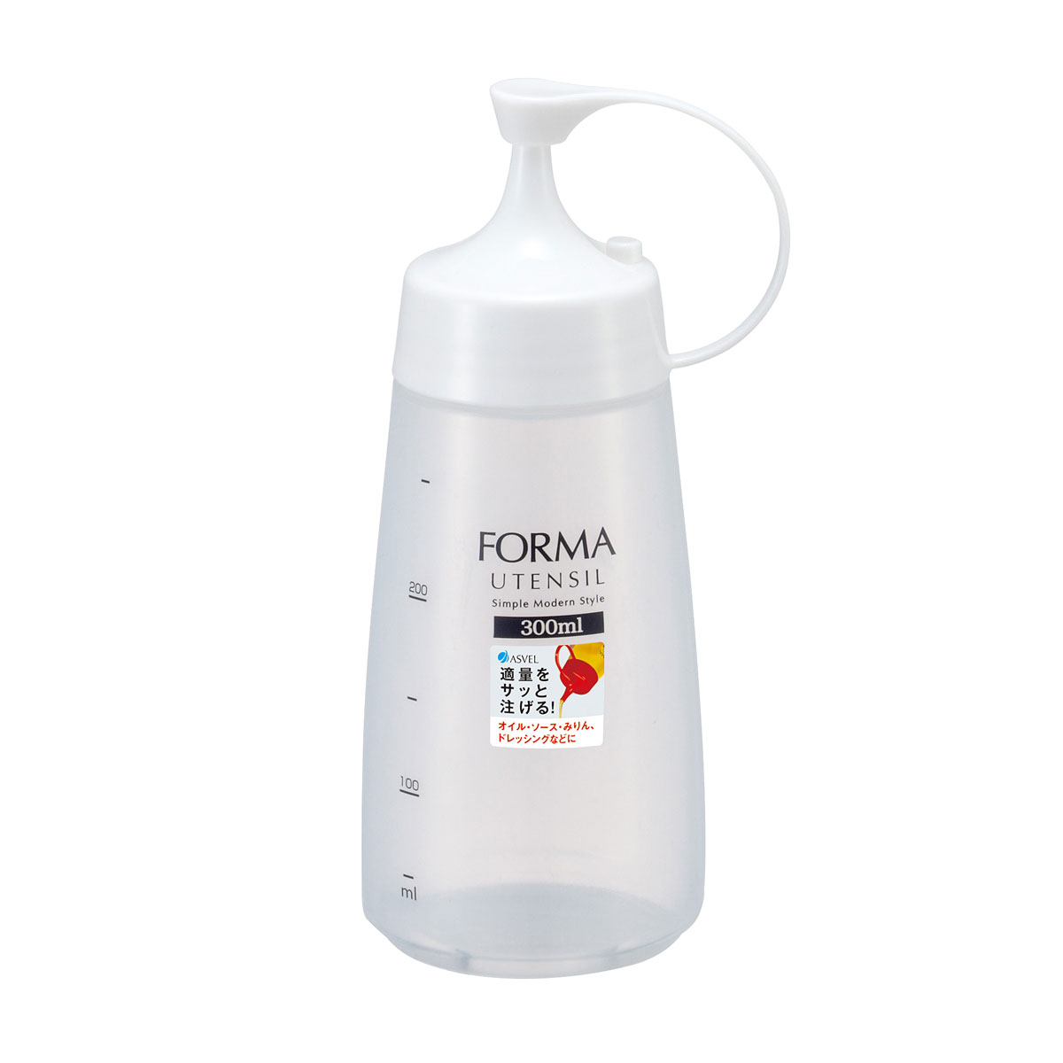 フォルマ 調味料ボトル ホワイト（細口） 中 300ml A2142【詰替容器 ドレッシング 調味料入れ オイルボ..