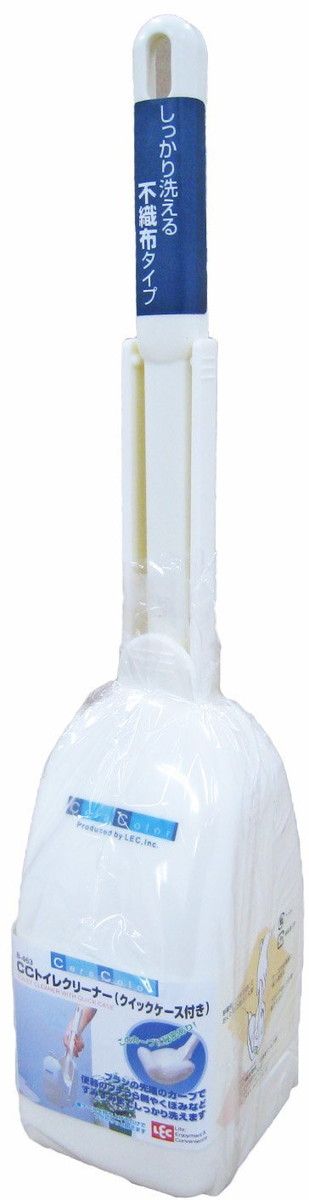 CCトイレクリーナー クイックケース付き ホワイト B-463【フチ裏側も洗えて、水はねしない不織布クリー..