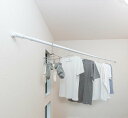 セキスイ 壁面用 取付ものほし 伸縮長さ2.2〜3m ホワイト HTM-1【コーナー物干しポール】(3)