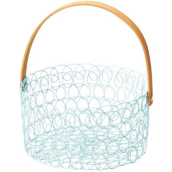 ワイヤーバスケット手付き ブルー 83-19BL【かご おしゃれ】(3)