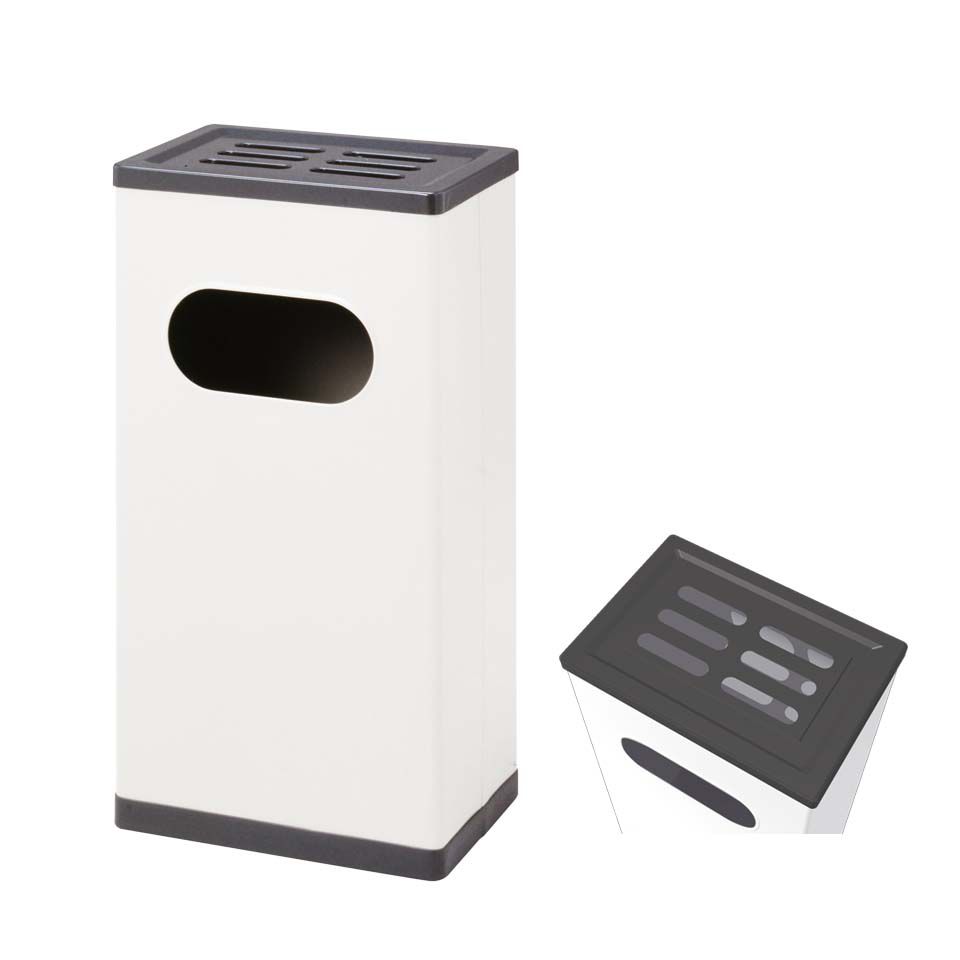 クリンスモーキング MS101 W32×D22×H59.5cm 容量約2.8L【角型 スチール製ボディ 業務用スタンド灰皿 屋..