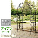 アイアンアーチ モンテベッロ SST-IPN-7973 幅1370×奥行595×高さ2130mm【ホワイト ブロンズ アーチ 門 木製 バラ 薔薇 フェンス お...