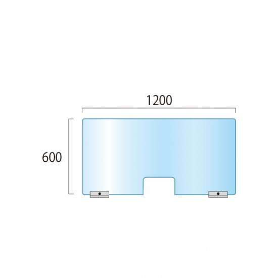アクリルパーテーション窓付 600×1200 APT-M600X1200【W1200×H600mm 開口部H200×W300mm スチールスタンド付き 感染症対策 受付 卓上 常磐精工】