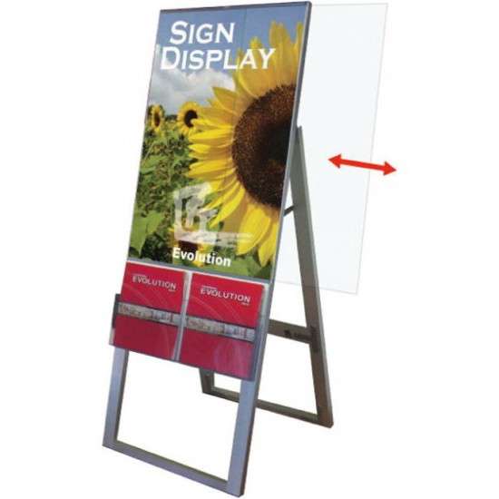 ブラックカタログケーススタンド看板 DタイプB2片面 BKCSKD-B2K【W540×D530×H1375mm 片面 ポスタースタンド カタログスタンド パンフレットスタンド 常磐精工】 [3]