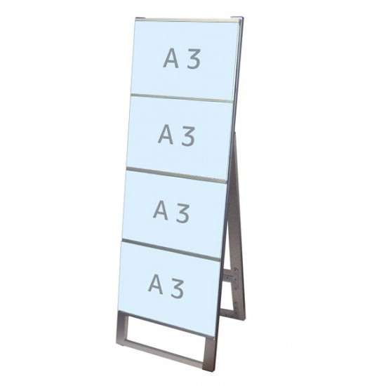 カードケーススタンド看板 A3横4片面 CCSK-A3Y4K【W460×D530×H1375mm A3横×4枚 片面 ポスタースタンド 屋外対応(ポスターには耐水加工必要) 常磐精工】