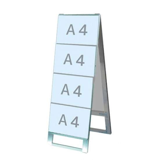 カードケーススタンド看板 A4横8両面 CCSK-A4Y8R【W340×D520×H970mm A4横×4枚×2面 両面 ポスタースタンド 屋外対応(ポスターには耐水加工必要) 常磐精工】
