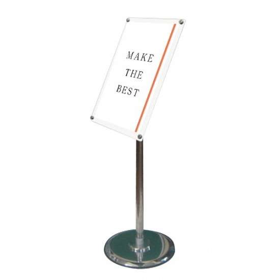 フリーアングルアクリルスタンド A4ホワイト (1m以下) FAACS-A4W【縦置きの場合W300×D300×H856mm ポスターは360度回転可能 角度調...