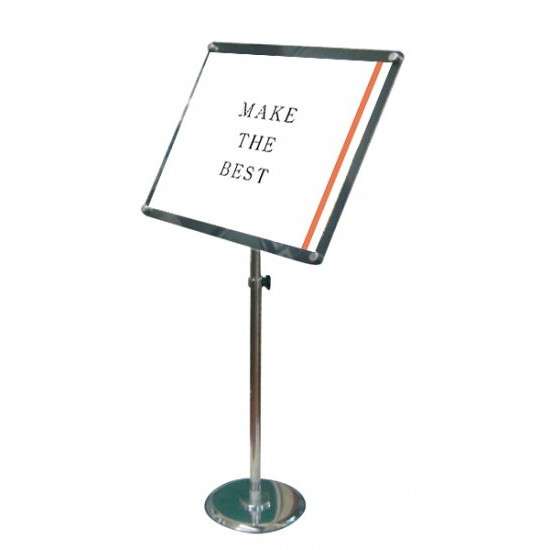 フリーアングルアクリルスタンド150 A2ブラック FAACS150-A2B【縦置きの場合W490×D300×H1208〜1761mm ポスターは360度回転可...