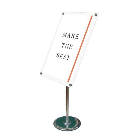 フリーアングルアクリルスタンド90 A2ホワイト FAACS90-A2W【縦置きの場合W490×D300×H1208mm ポスターは360度回転可能 角度調整可...