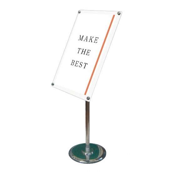 フリーアングルアクリルスタンド90 A3ホワイト FAACS90-A3W【縦置きの場合W370×D300×H1121mm ポスターは360度回転可能 角度調整可...