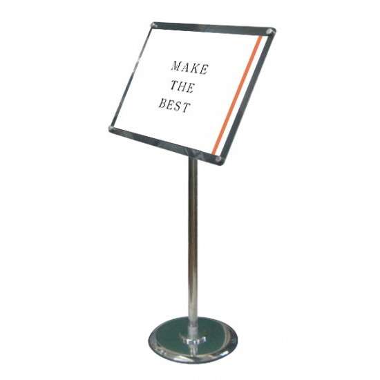 フリーアングルアクリルスタンド90 B4ブラック FAACS90-B4B【縦置きの場合W327×D300×H1093mm ポスターは360度回転可能 角度調整可...