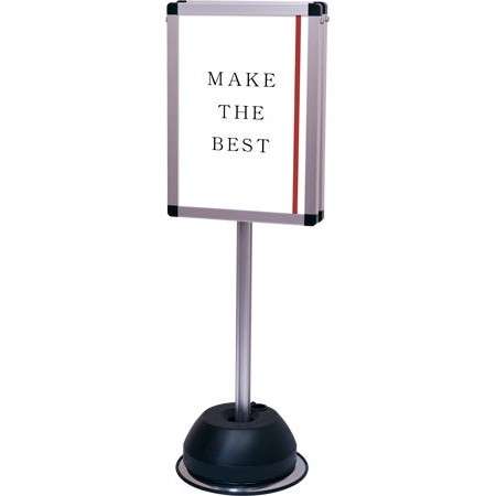 屋外ポールサインスタンド A3両面 シルバー OPSS-A3R【W333×D300×H1030mm 両面 2面 ポスタースタンド カタログスタンド パンフレット...