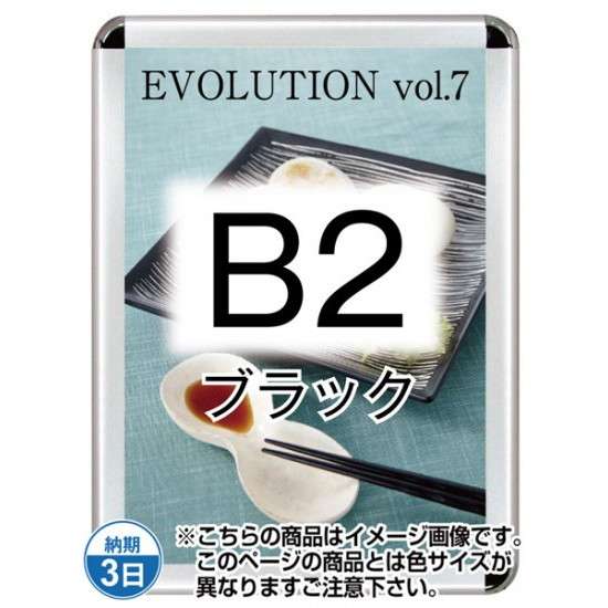 ポスターグリップ44R(屋外用・パックシートあり) B2ブラック TSK-PG-44R-B2B(P)【フレームサイズW575×H788mm フレーム幅44mm 角丸タイプ ポスターフレーム 常磐精工】