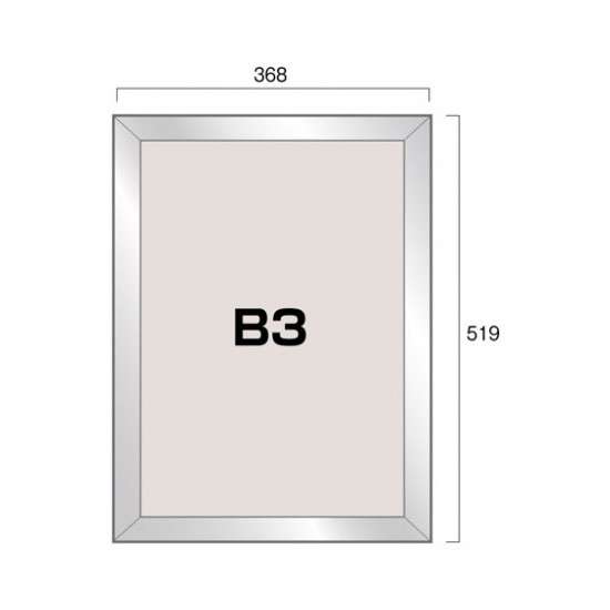 ワンタッチフロントパネル B3 WFP-B3【フレームサイズW368×H519mm ポスターフレーム ポスターパネル 屋内用 常磐精工】 [2]