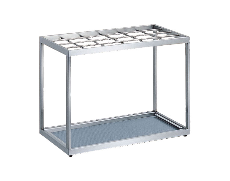 鍵無し傘立て N22Type(スタンダード型)W600コマ4列 約48本立 幅60cm×奥行33cm×高さ45cm【ステンレス製 鍵無し業務用傘立て オフィス 事務所 コンビニ ロビー ヒガノ】