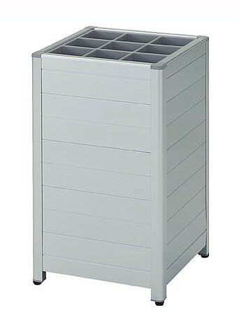 鍵無し傘立て アルミ傘立て パネルタイプ TAK-9P 9本立 幅30cm×奥行30cm×高さ50cm【目隠しパネル付き 鍵無し業務用傘立て オフィス 事務所 コンビニ ロビー トラスコ】