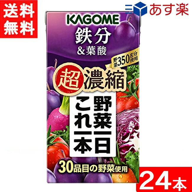 Rakuten - カゴメ 野菜一日これ一本 超濃縮 鉄分＆葉酸 125ml 24本 1ケース 送料無料