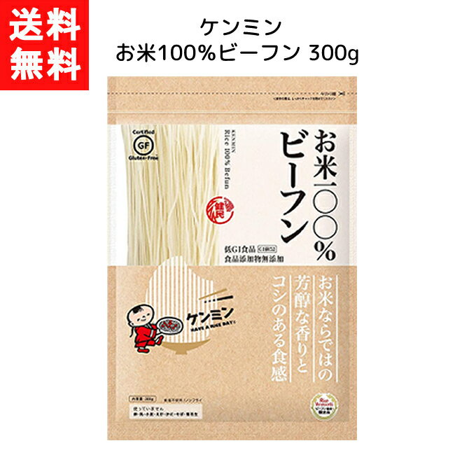 送料無料 ケンミン お米100%ビーフン 300g 1袋 米麺 家庭用 簡単 インスタント お米のめん ノンフライ 食塩 食品添加物不使用