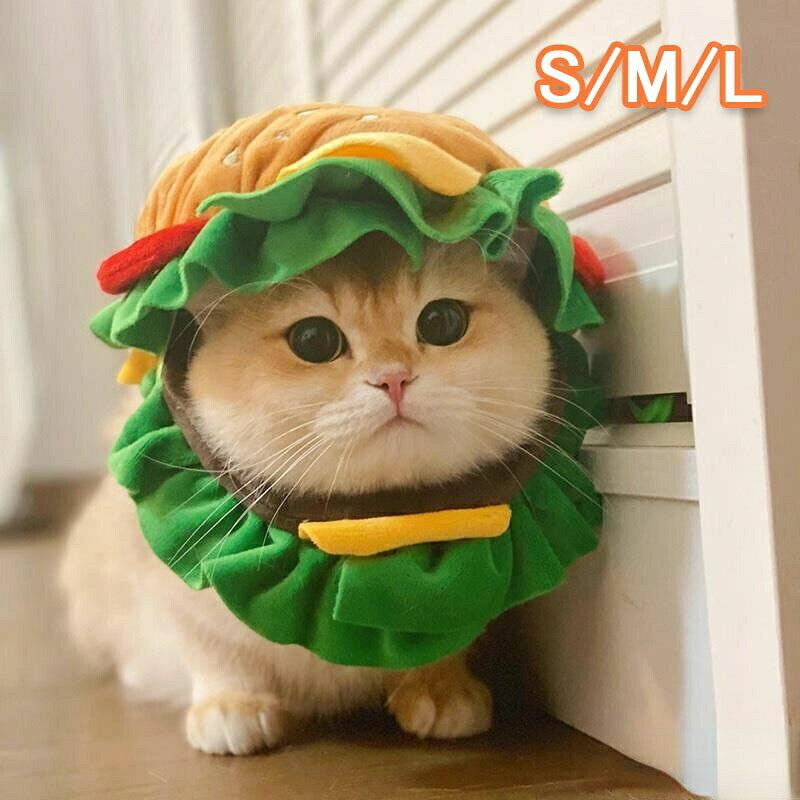 ハンバーガー ネコ 被り物 ハロウィン ペット 帽子 コスプレ 衣装 仮装 コスチュー...