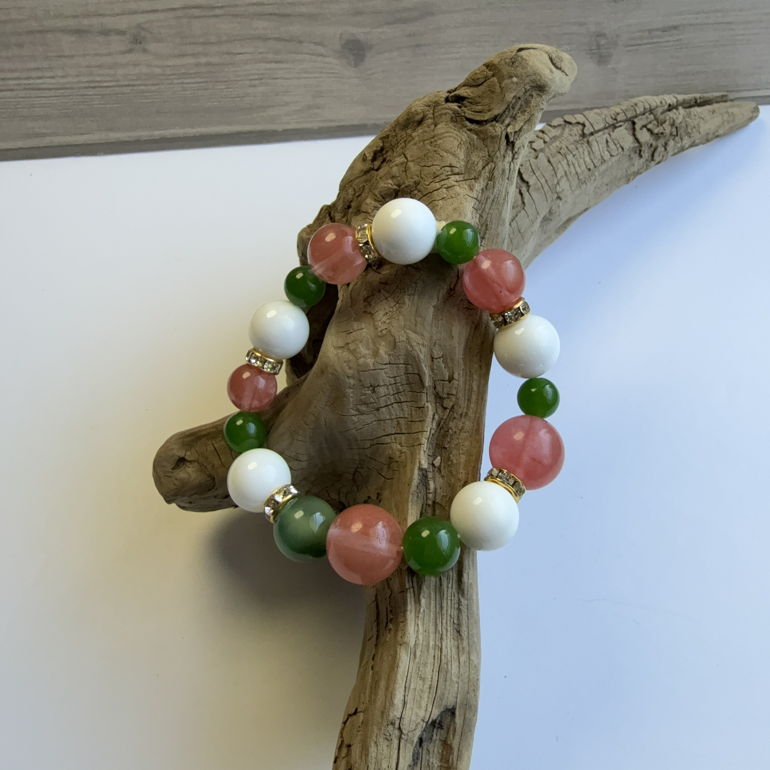 ブレスレット 天然石 パワーストーン ブレス レディース メンズ 数珠 女性 男性 金運 健康運 勝負運 恋愛運 仕事運 開運 無病息災 家庭円満 厄除け ペア ビーズ シンプル プレゼント アクセサリー フリーサイズ クォーツ アゲート オニキス 白 ピンク 緑【041】