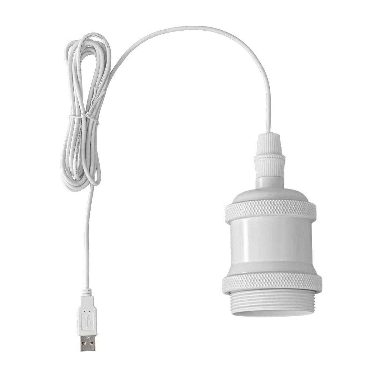 5V対応 3mコード付きソケット 3mポータブル USB 白 5V電球対応ソケット キャンプライト アウトドア テント ランタン デスクライト ベッド 寝室 ランプ 車中泊 停電 緊急 E26