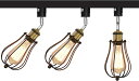 3個セット LEDスポットライトダクトレール用 スポットライトダクトレール用 E26口金 ライティングレール照明器具 照射角度調節可能 レトロソケット