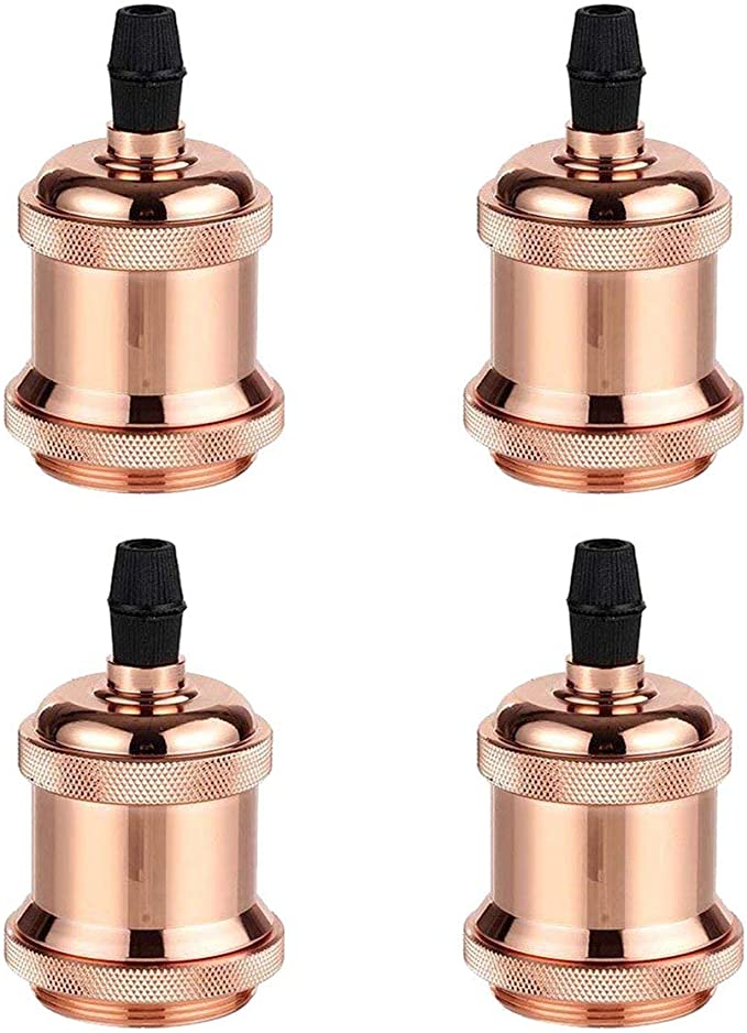 4個入り ライトソケット ローズゴールド色 E26電球ソケット ランプホルダー 電球ホルダー ペンダントラ..