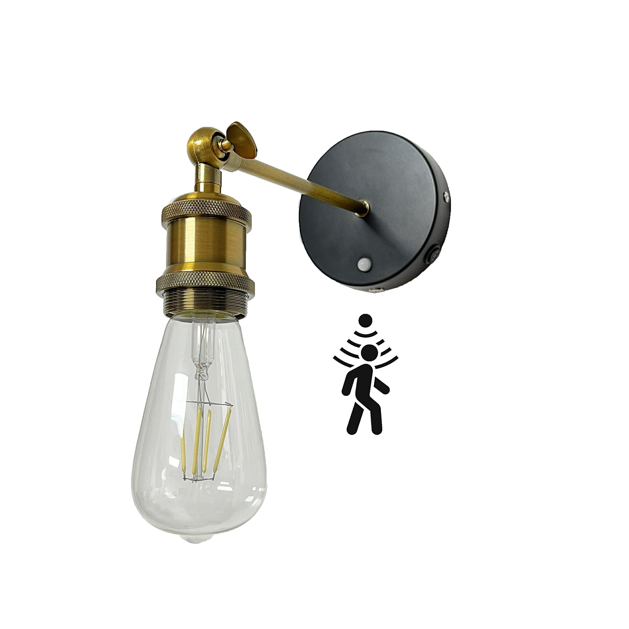 ブラケットライト センサーライト 壁掛け式 充電式ライト 人感センサーライト 専用電球付き 玄関照明 ..