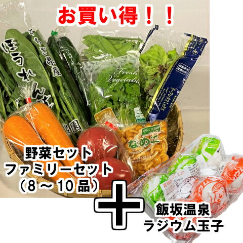 市場より直送!!野菜セット ファミリーセット　飯坂温泉ラジウム玉子付き野菜　新鮮　卵　温泉卵　お買..