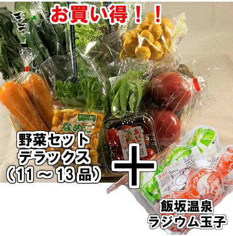 市場より直送!!野菜セット デラックス飯坂温泉ラジウム玉子付き野菜 新鮮 卵 温泉卵 お買い得 セット