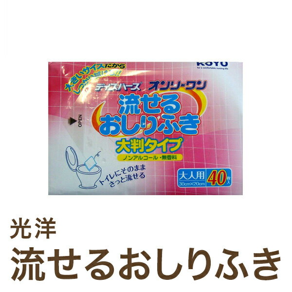 光洋 流せるおしりふき 40枚 光洋 紙おむつ 大人用 紙おむつ おしり拭き おしりふき 流せる 介護用品 介護用 介護