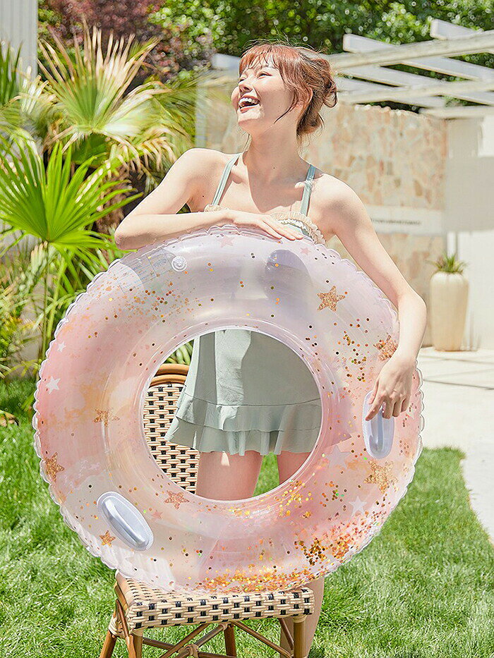 浮き輪 子供用 大人用 親子 ラメ入り キッズ プール ビーチ 水上 浮具 空気入れ かわいい キラキラ おもちゃ 水泳 楽しむ 家族 うきわ シンプル リング型 アウトドア ビーチグッズ 遊び 夏 水遊び 海水浴 SNS インスタ映え 軽型 旅行 夏休み 暑さ対策 60# 70# 80# 90# 3
