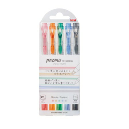 三菱鉛筆 蛍光ペン プロパス ウインドウ カラーマーカー スモークカラー 5色セット PUS103T5C3